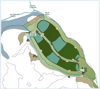 Map of proposed wetland design